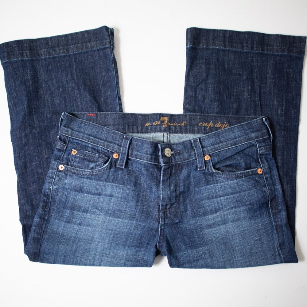 7 For All Mankind Dojo Crop Wide Leg Jeans Size 27x20